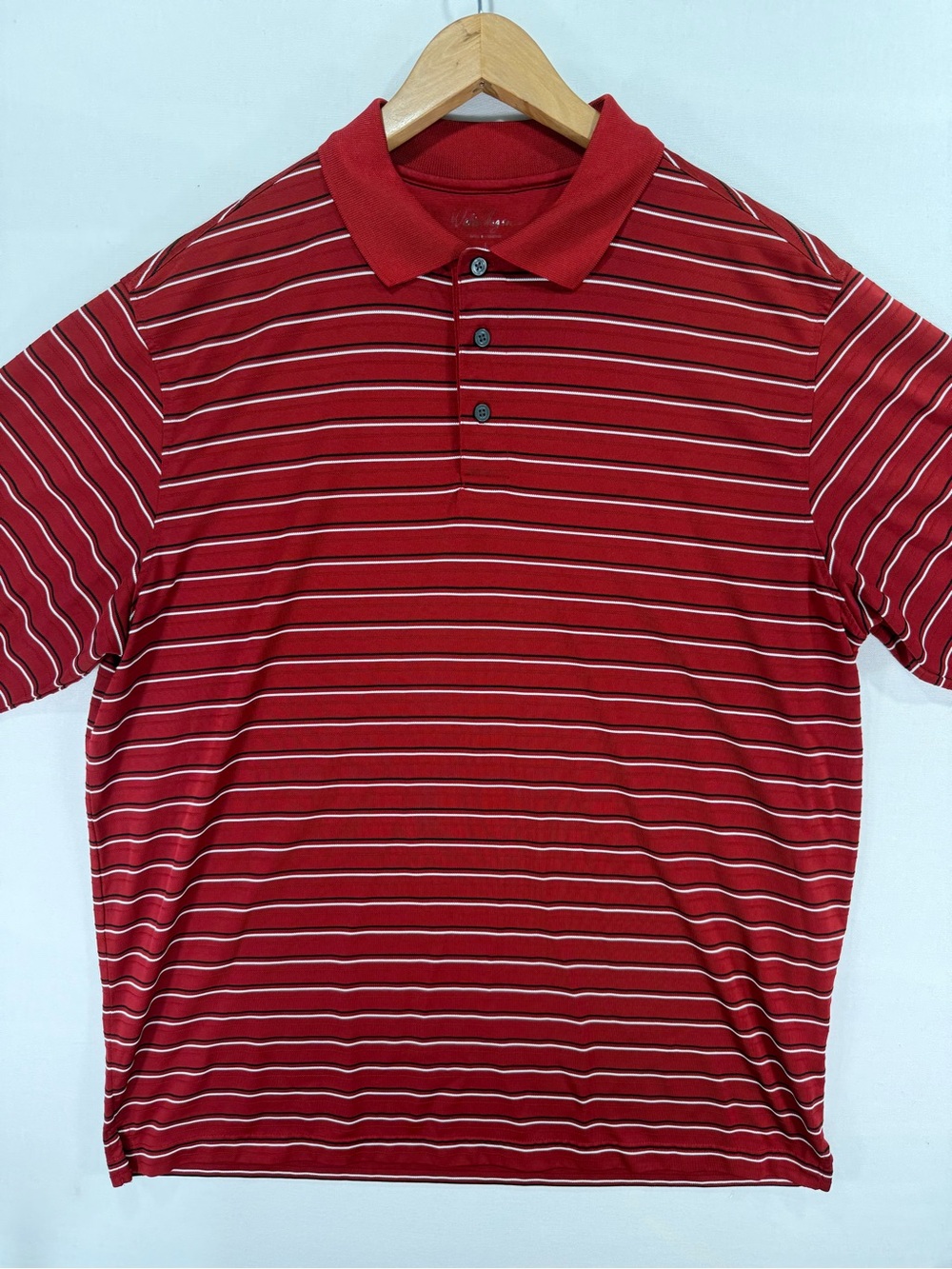 Walter Hagen Men's Striped Polo in Red